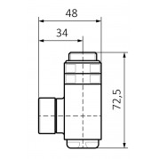 Zestaw trójosiowy termostatyczny zintegrowany z trójnikiem do montażu grzałki - rysunek techniczny