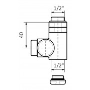 Zestaw trójosiowy termostatyczny zintegrowany z trójnikiem do montażu grzałki - rysunek techniczny